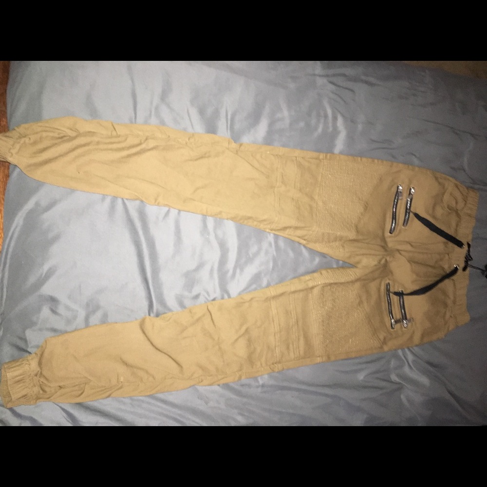 Brown khaki joggers by switch($30), never worn, ND